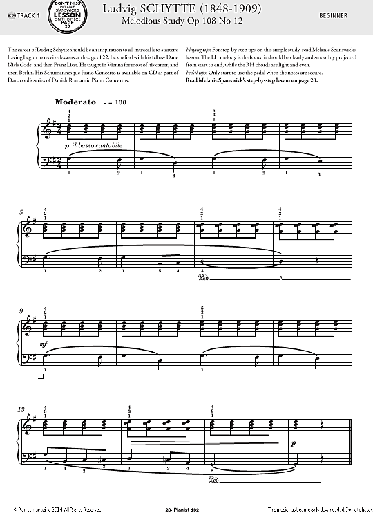 melodious study op.108, no.12 klavier solo ludvig schytte