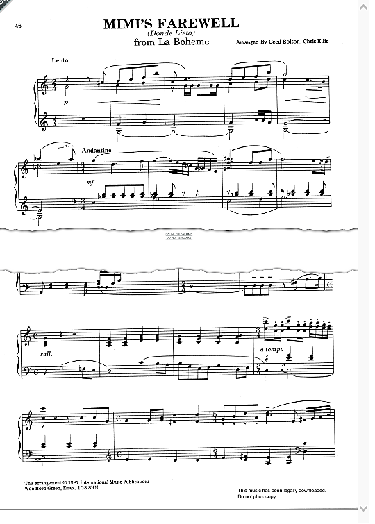 mimi s farewell from la boheme  klavier solo giacomo puccini