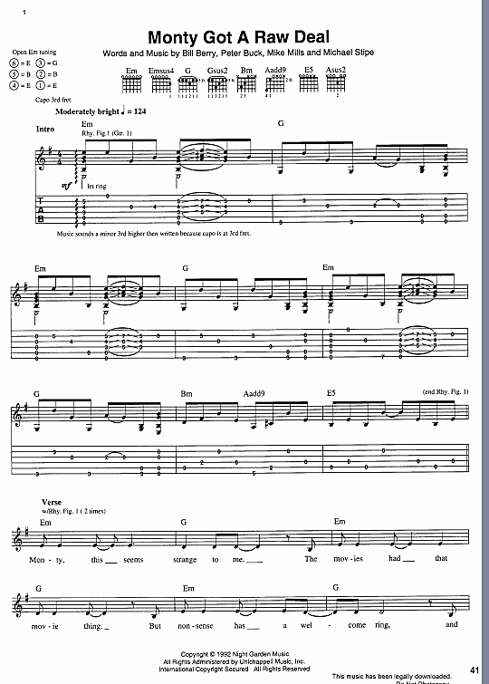 Get Over It Gitarre TAB - PDF Noten von OK Go in H Moll - fbd-24707