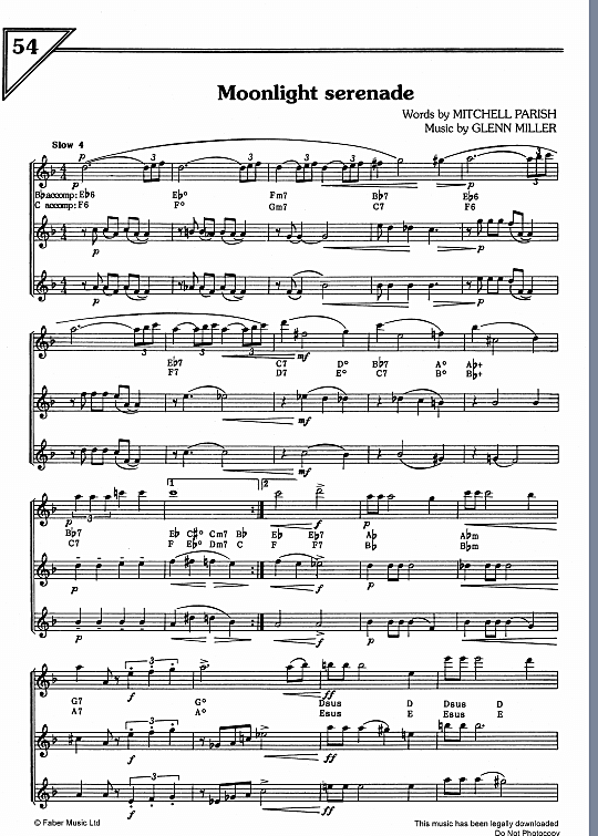 moonlight serenade/march trio 3 st. glenn miller