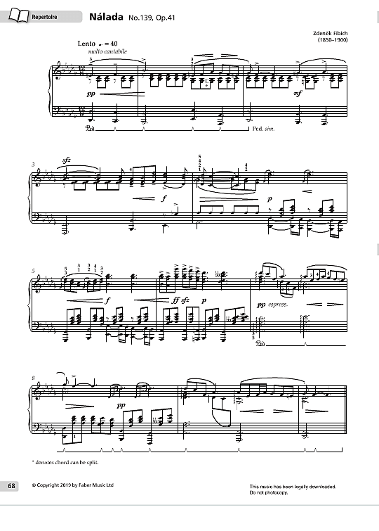 nalada no.139, op.41 klavier solo zdenek fibich