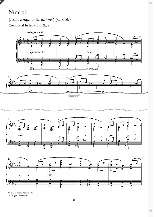 nimrod from enigma variations  op. 36 klavier solo sean montgomery