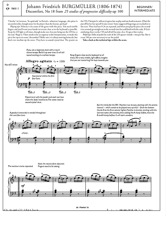 no.17 from 25 studies, op.100  klavier solo johann friedrich burgmueller