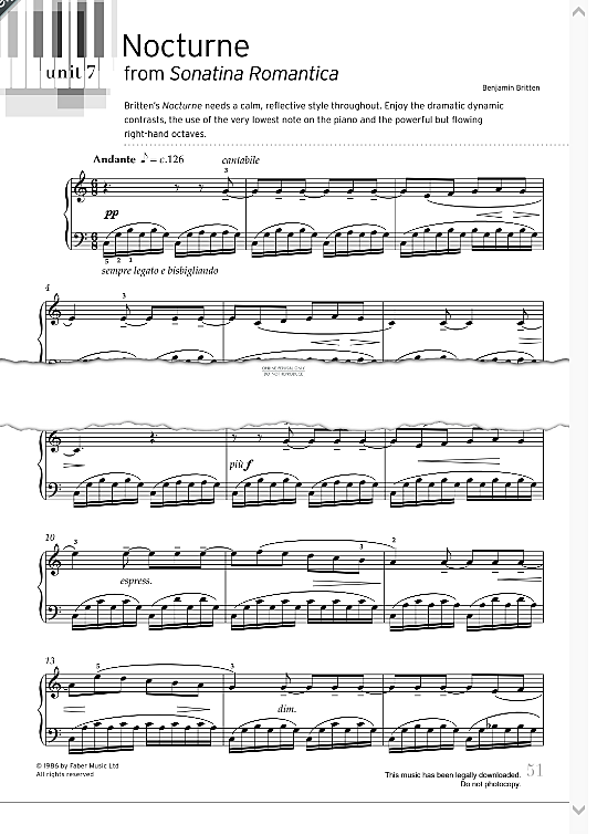 nocturne from sonatina romantica  klavier solo benjamin britten