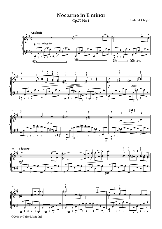 nocturne in e minor op.72 no.1 klavier solo frederic chopin