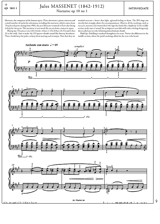 nocturne op.10 , no.1 klavier solo jules massenet