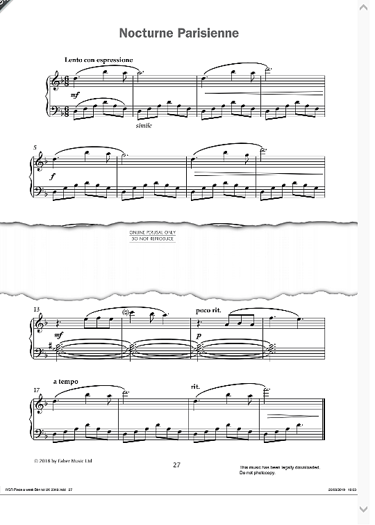 nocturne parisienne from improve your sight reading! a piece a week piano grade 4  klavier solo paul harris