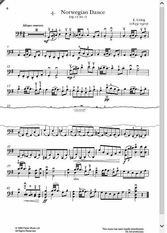 norwegian dance op.47, no.1 klavier & melodieinstr. edvard grieg