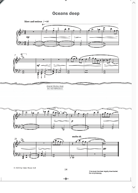 oceans deep from improve your sight reading! a piece a week piano grade 6  klavier solo paul harris