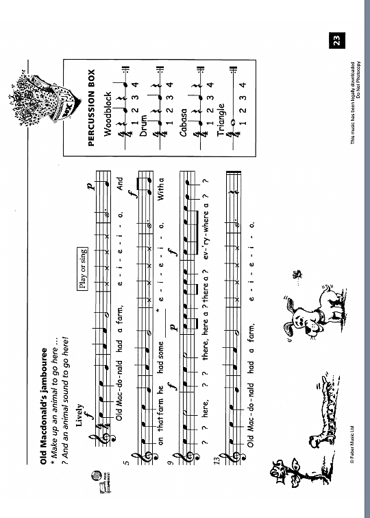 old macdonald s jambouree solo 1 st. pam wedgwood