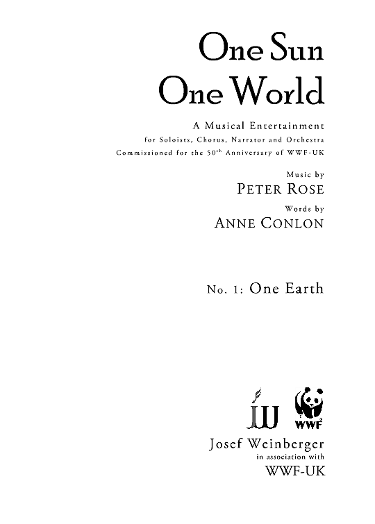 one earth from one sun one world  klavier & gesang peter rose