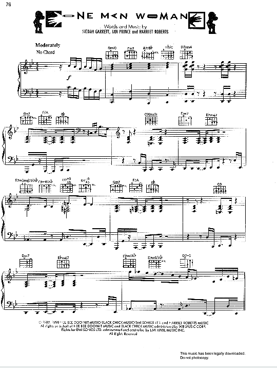 One Man Woman Klavier Gesang And Gitarre Pdf Noten Von Quincy Jones In G Moll Fbd 38012 