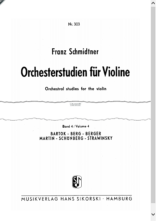 orchestral studies for violin solo 1 st. franz schmidtner