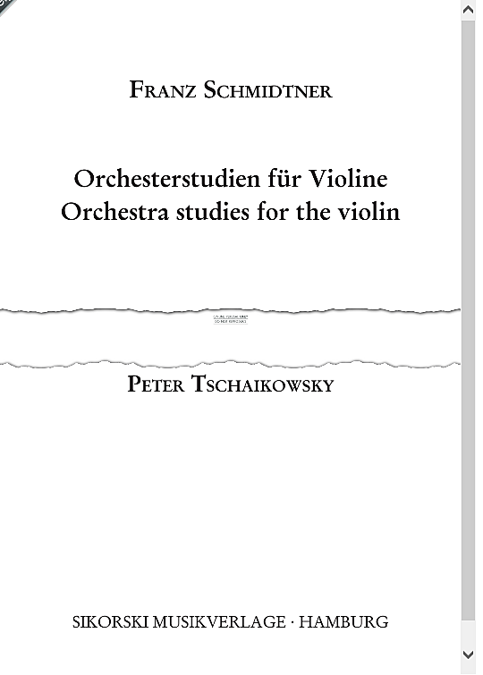 orchestral studies for violin solo 1 st. franz schmidtner