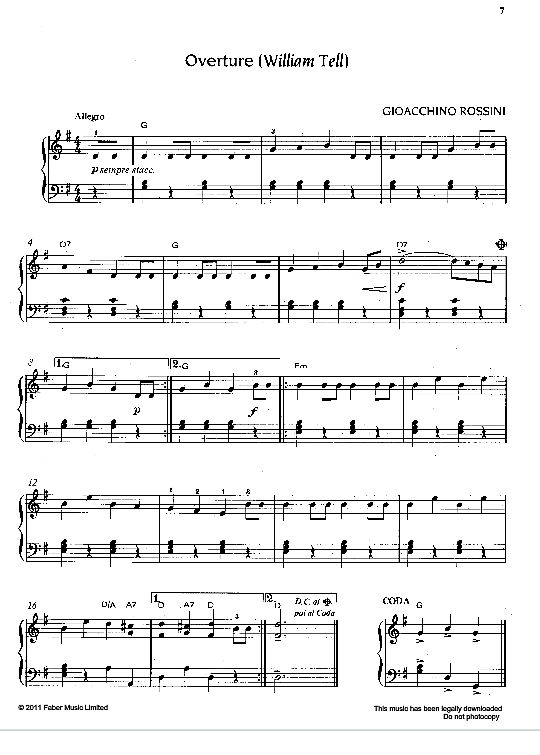 overture from william tell klavier solo gioacchino rossini