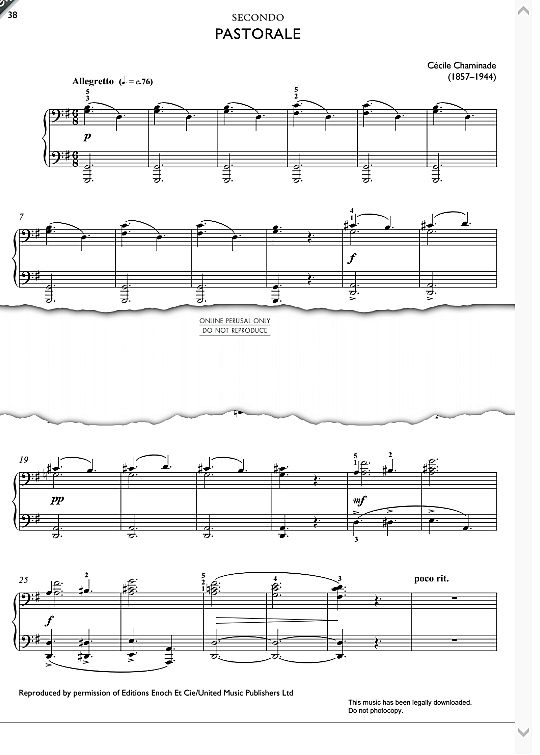 pastorale op.12 klavier vierhndig cecile chaminade