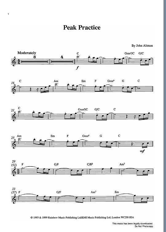 peak practice solo 1 st. john altman