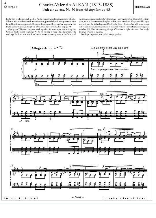 petit air dolent, no.30 from esquisses op.63  klavier solo charles valentin alkan