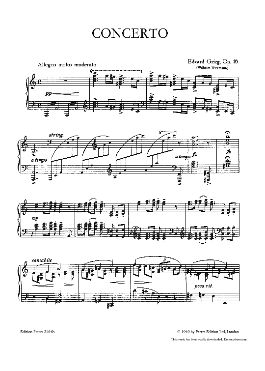 piano concerto in a minor op. 16 klavier solo edvard grieg