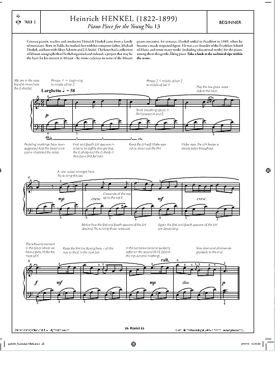 piano piece for the young no.13 klavier solo heinrich henkel