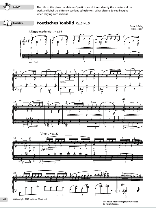 poetisches tonbild op.3 no.5 klavier solo edvard grieg
