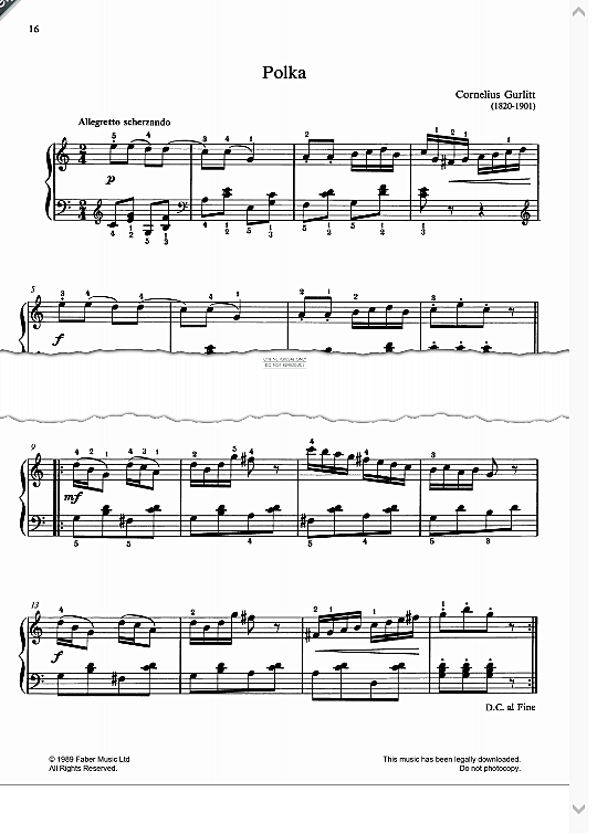 polka klavier solo cornelius gurlitt