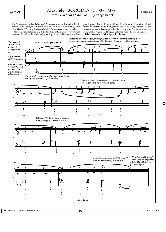 polovstian dance no. 17 klavier solo alexander borodin
