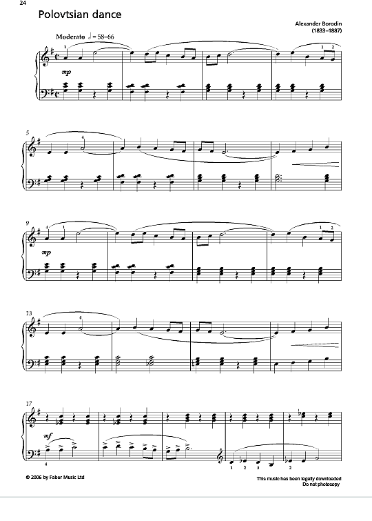 polovtsian dance klavier solo alexander borodin