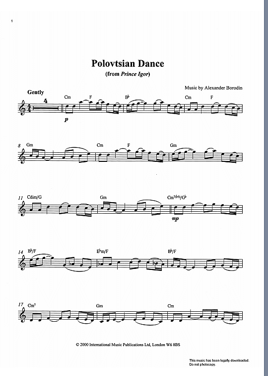 polovtsian dance solo 1 st. alexander borodin