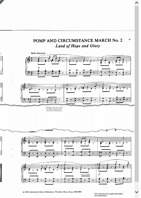 pomp and cicumstance march no. 1 klavier solo edward elgar