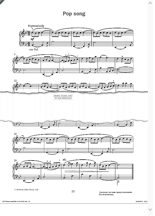 pop song from improve your sight reading! a piece a week piano grade 4  klavier solo paul harris