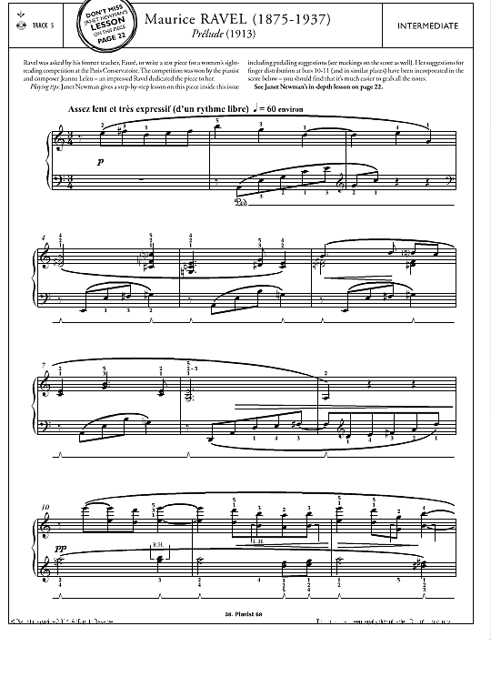 prelude 1913 klavier solo maurice ravel