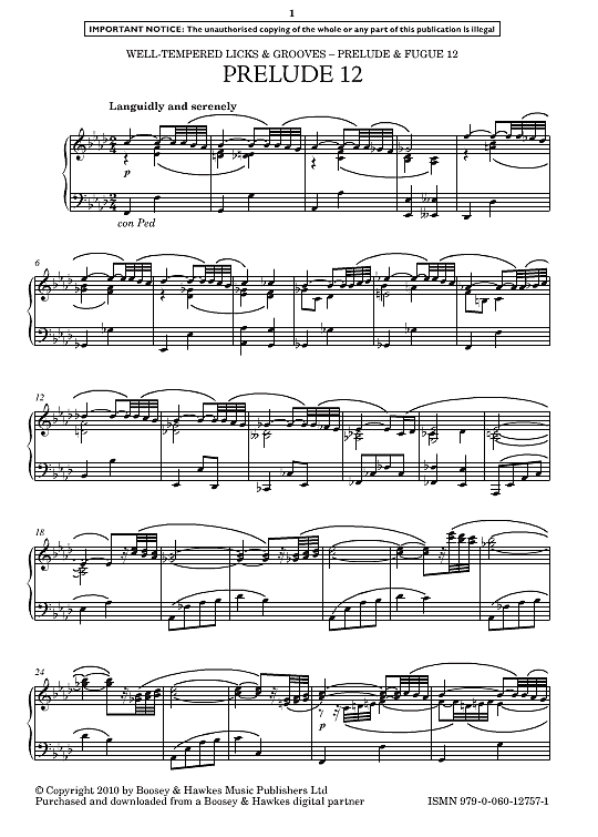 prelude & fugue 12 klavier solo michelle gorrell