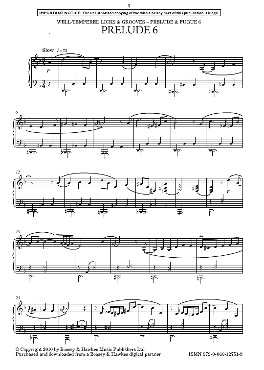 prelude & fugue 6 klavier solo michelle gorrell
