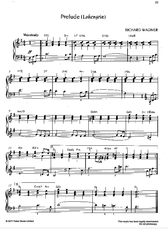 prelude from lohengrin klavier solo richard wagner