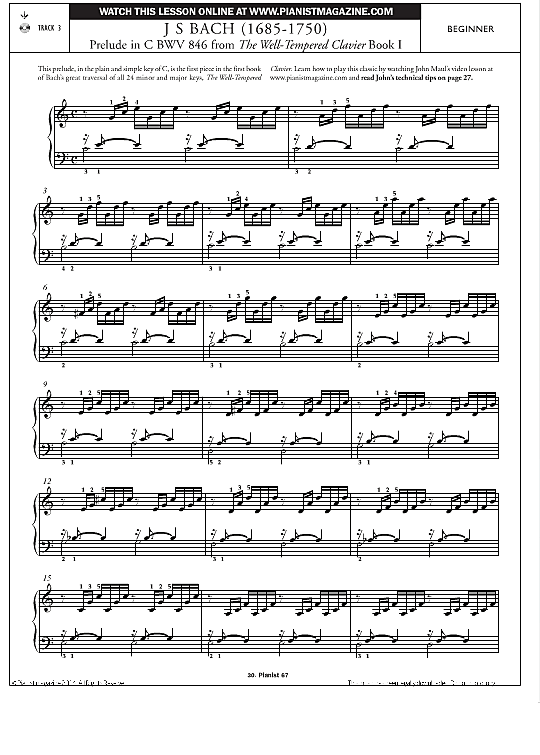prelude in c bwv 846 from the well tempered clavier book 1 klavier solo johann sebastian bach