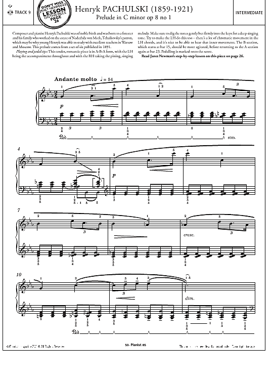 prelude in c minor, op.8, no.1 klavier solo henryk pachulski