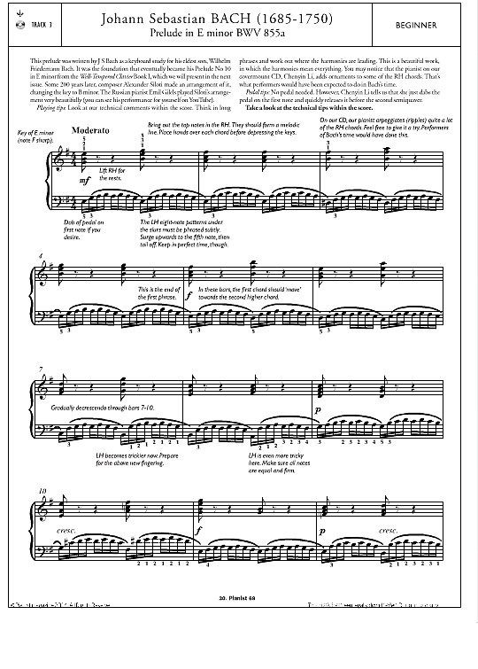 prelude in e minor bwv 855a klavier solo johann sebastian bach