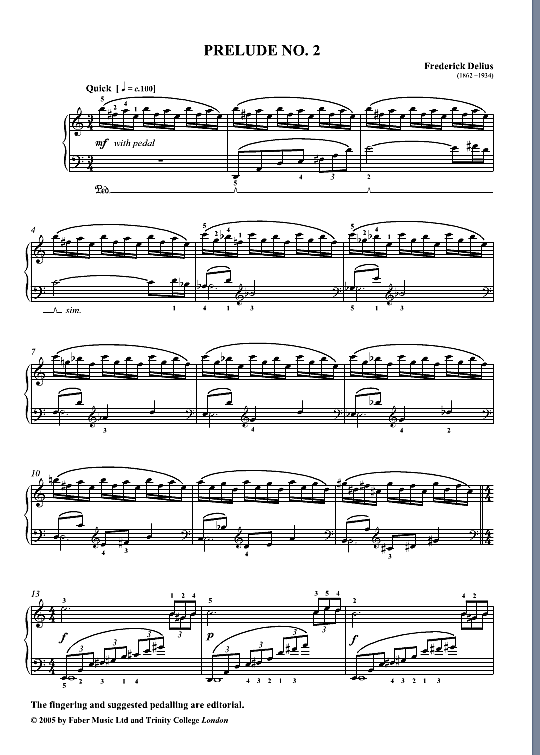 prelude no.2 klavier solo frederick delius