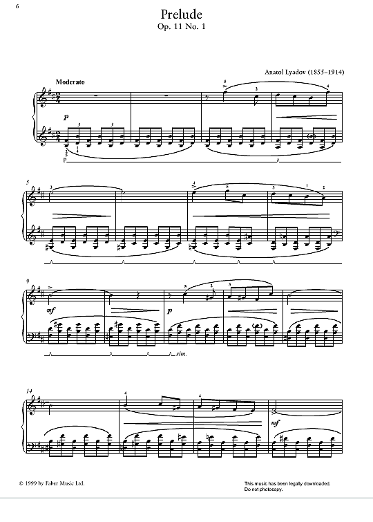 prelude op.11, no.1 klavier solo anatoly lyadov