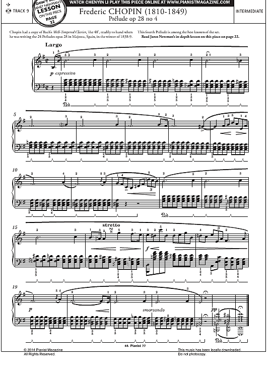 prelude op.28 no.4 klavier solo frederic chopin