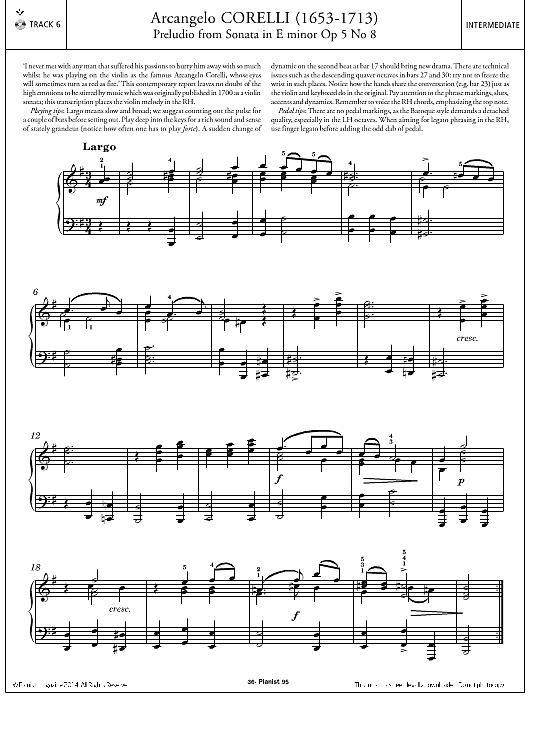 preludio from sonata in e minor op.5, no.8 klavier solo arcangelo corelli