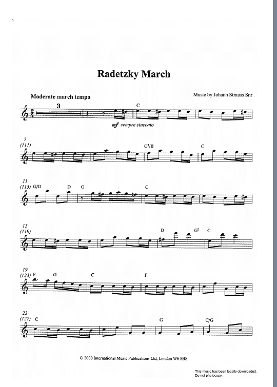 radetsky march solo 1 st. johann strauss snr