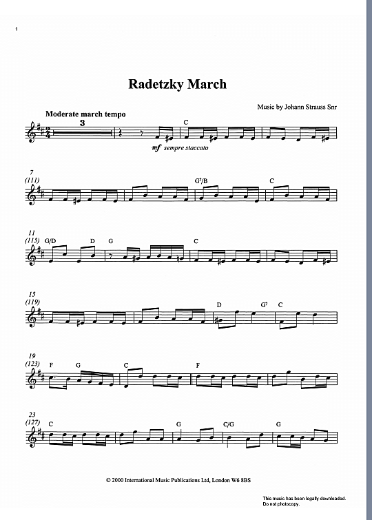 radetsky march solo 1 st. johann strauss snr