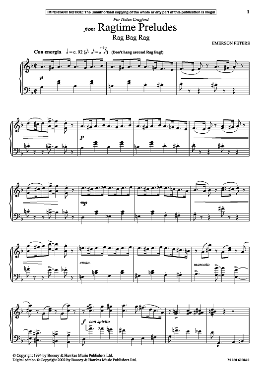 rag bag rag from ragtime preludes klavier solo emerson peters