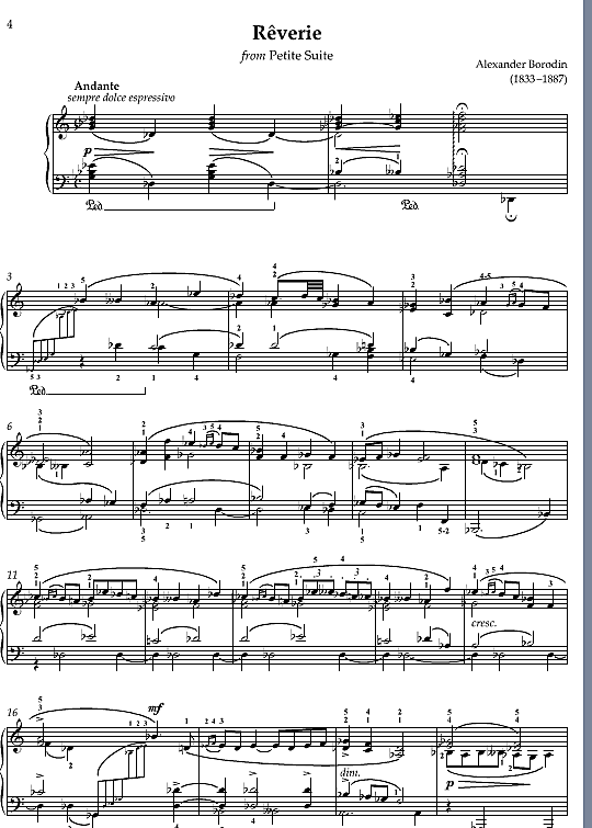 reverie from petite suite  klavier solo alexander borodin