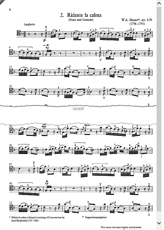 ridente la calma, k.152/210a klavier & melodieinstr. wolfgang amadeus mozart