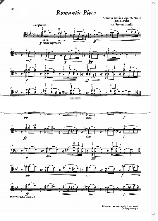 romantic piece klavier & melodieinstr. antonin dvorak