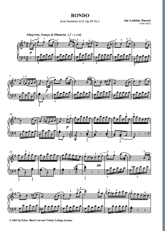 rondo from sonatina in g op.20 no.1  klavier solo jan ladislav dussek