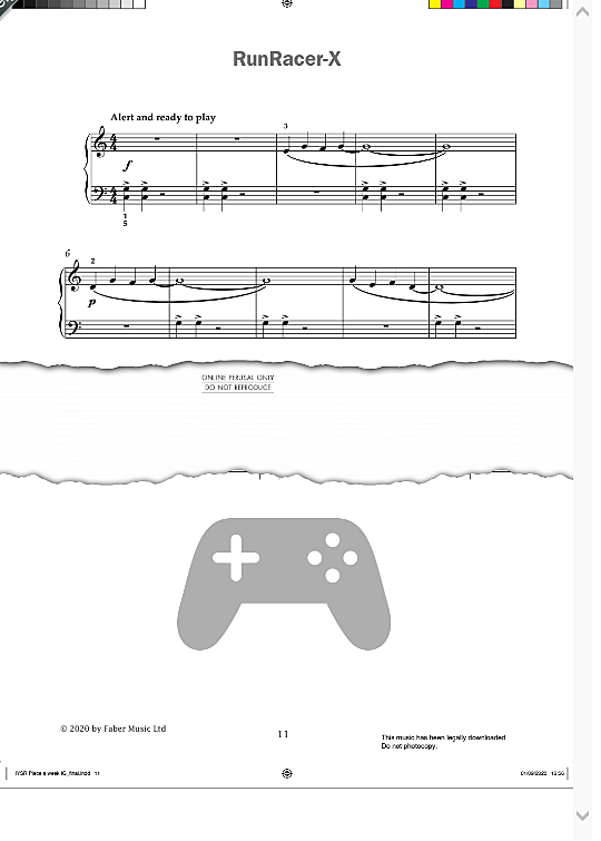 runracer x from improve your sight reading! a piece a week piano initial  klavier solo paul harris